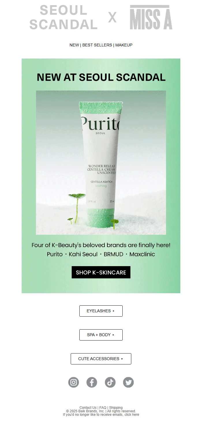 Korean Skincare Email Template for Beauty & Retail