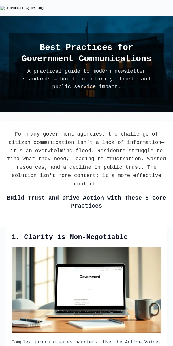 Newsletter Email Template for Government Public