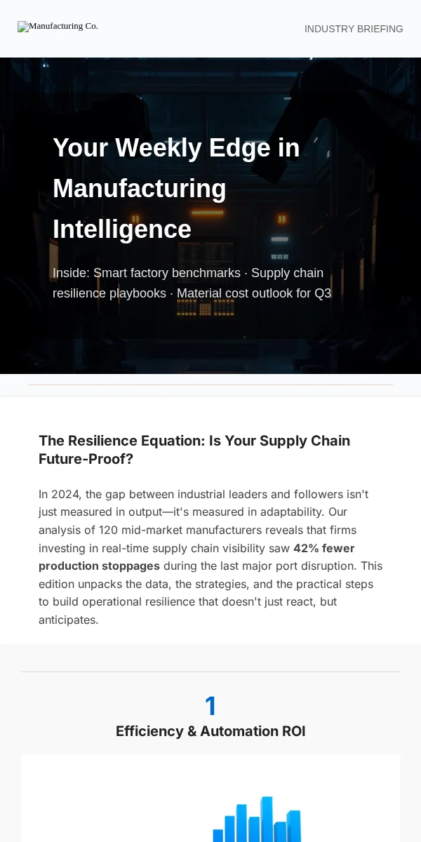 Newsletter Email Template for Manufacturing Industrial