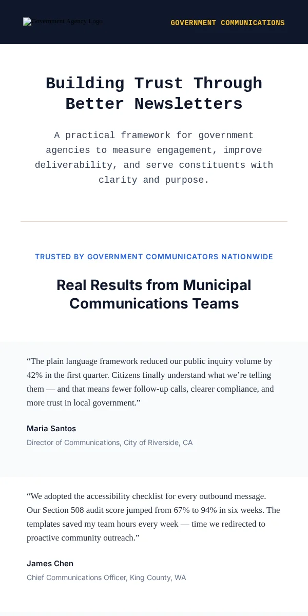 Newsletter Email Template for Government Public