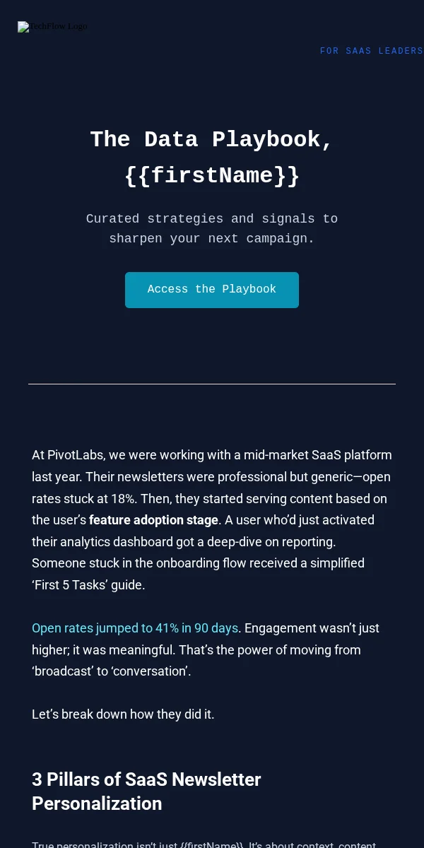 Newsletter Email Template for SaaS Software