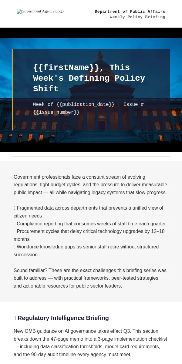 Newsletter Email Template for Government Public