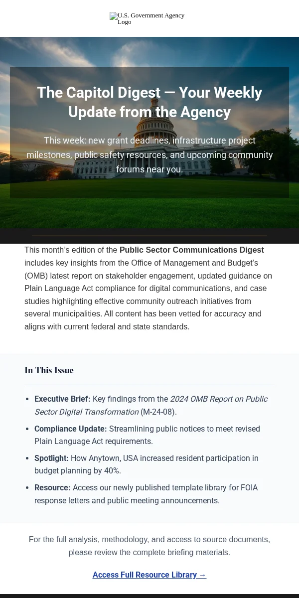 Newsletter Email Template for Government Public