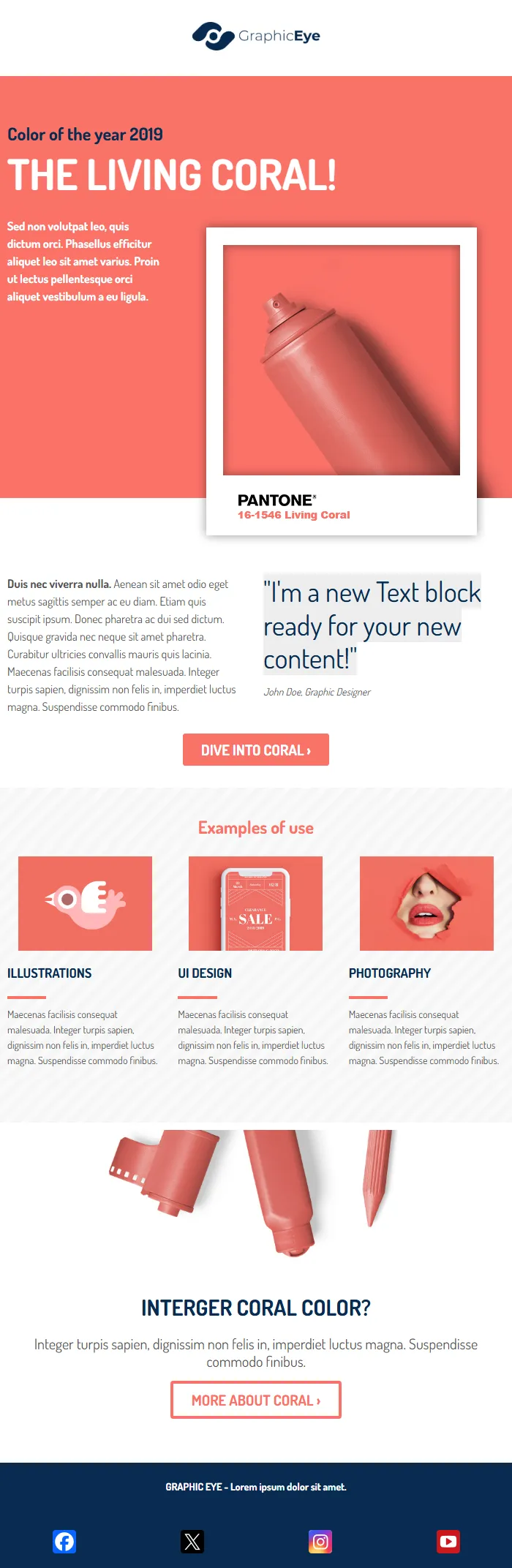 Pantone Color of the Year Email Template for Design