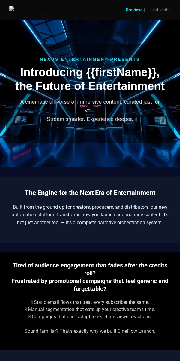 Product Launch Email Template for Entertainment Media