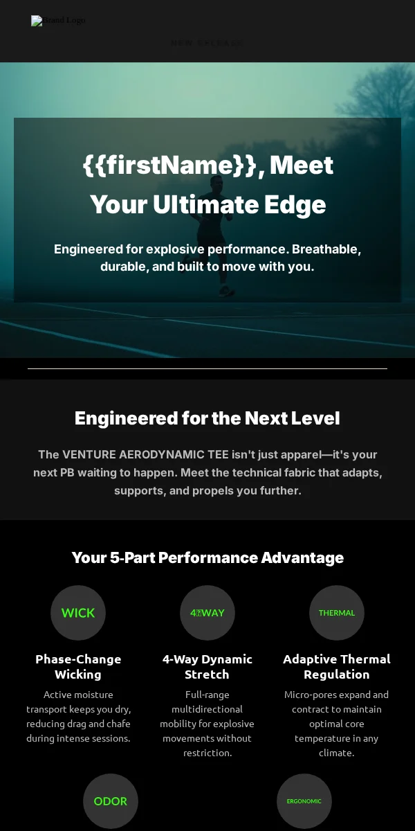 Product Launch Email Template for Sports Outdoors
