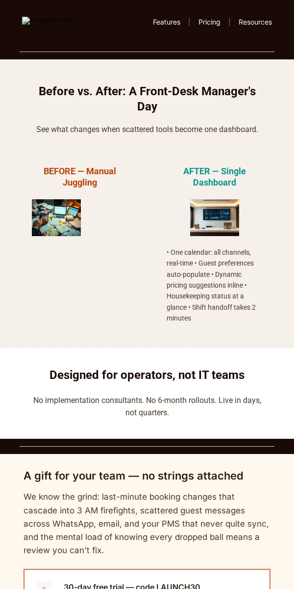 Product Launch Email Template for Travel Hospitality