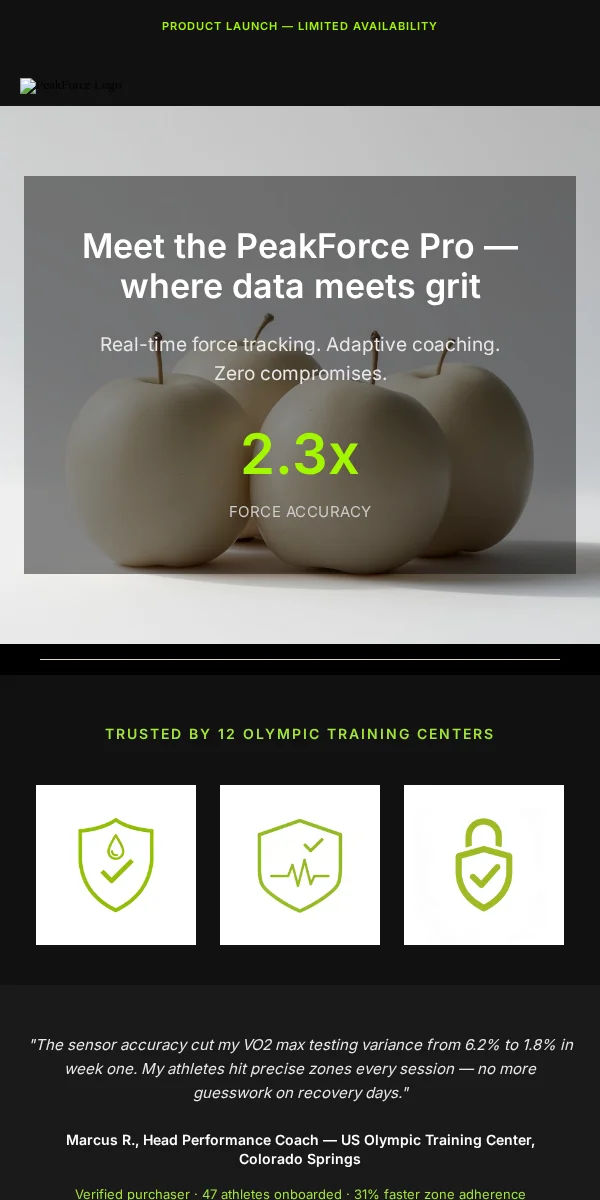 Product Launch Email Template for Fitness & Sports