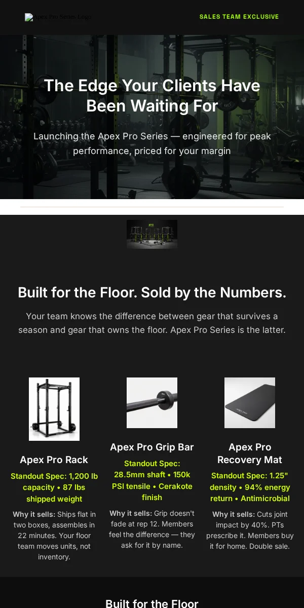 Product Launch Email Template for Fitness & Sports