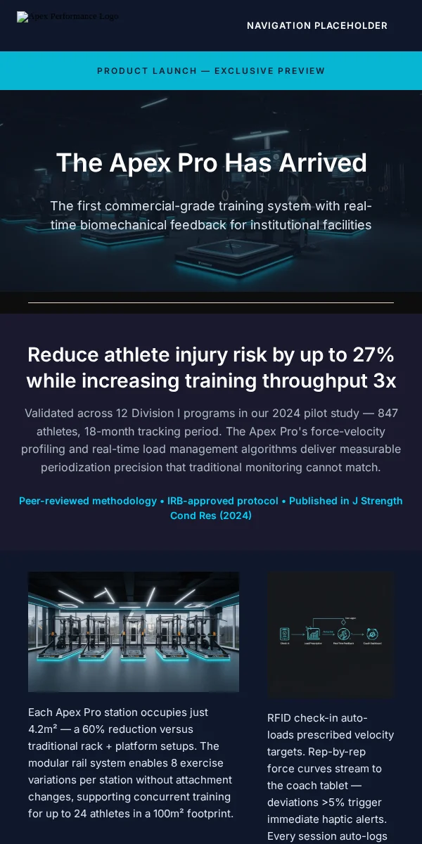 Product Launch Email Template for Fitness & Sports
