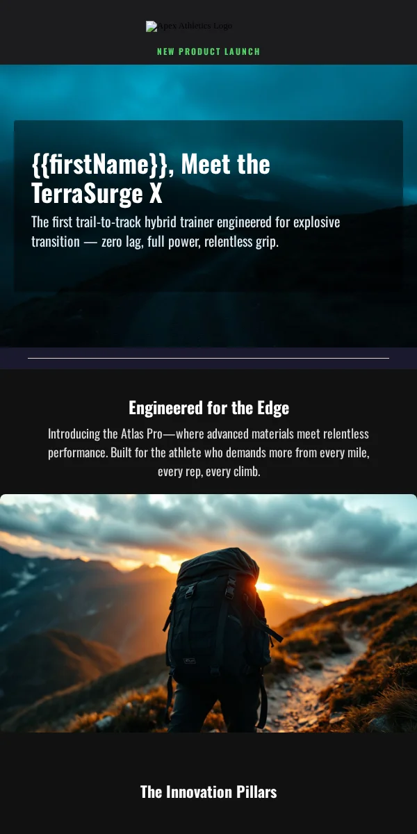 Product Launch Email Template for Sports Outdoors