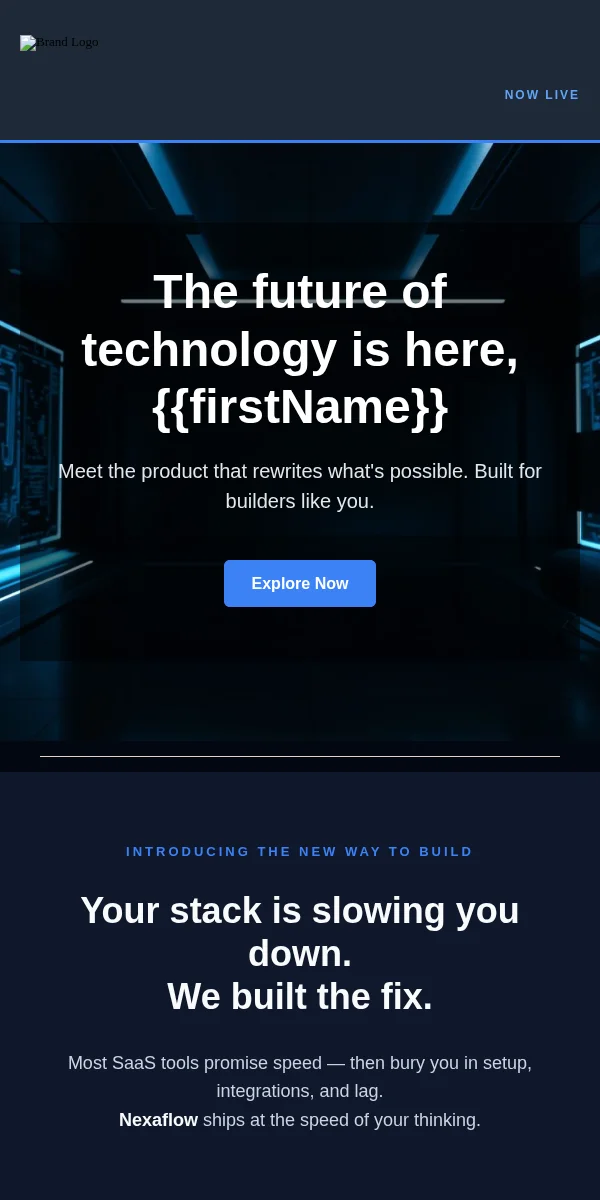 Product Launch Email Template for Technology