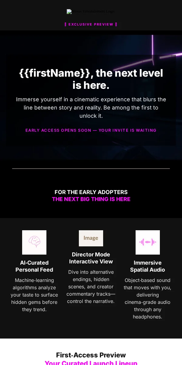 Product Launch Email Template for Entertainment Media