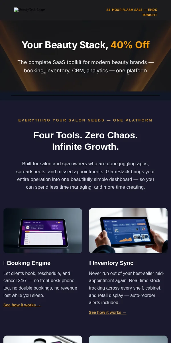Flash Sale Email Template for Beauty Cosmetics