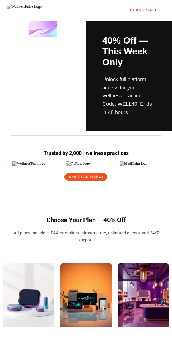 Flash Sale Email Template for Health Wellness