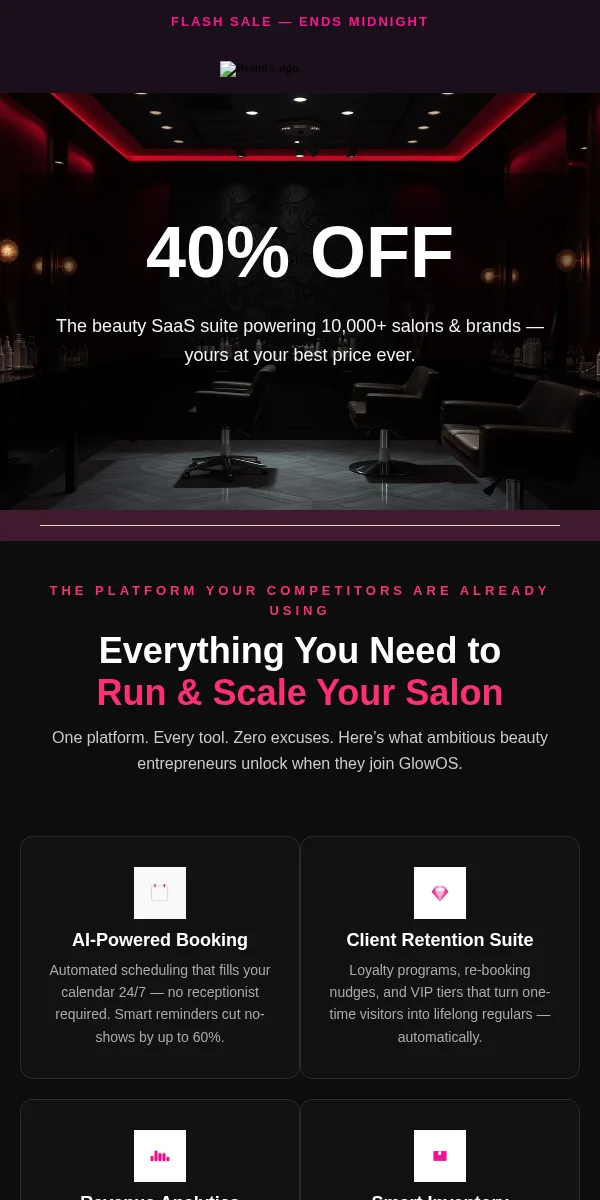 Flash Sale Email Template for Beauty Cosmetics