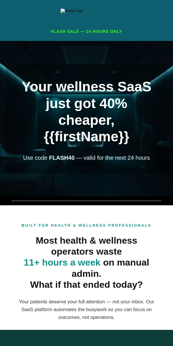 Flash Sale Email Template for Health Wellness