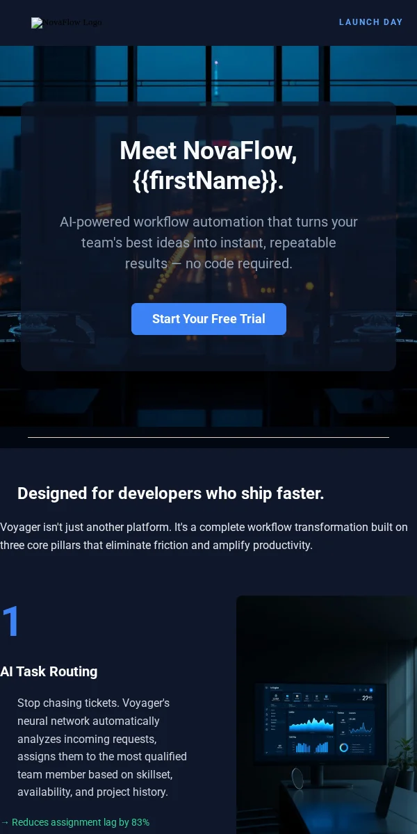 Product Launch Email Template for Technology