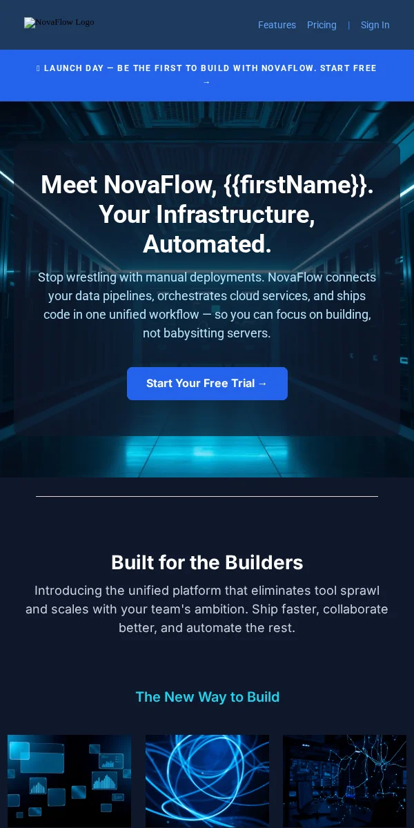 Product Launch Email Template for Technology