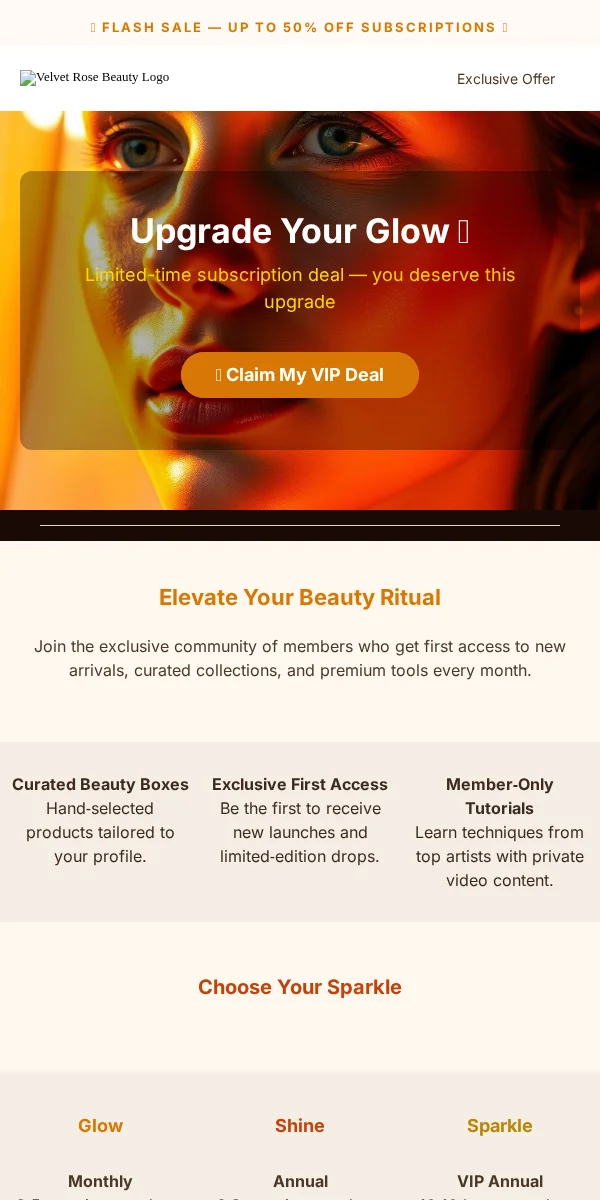 Flash Sale Email Template for Beauty Cosmetics