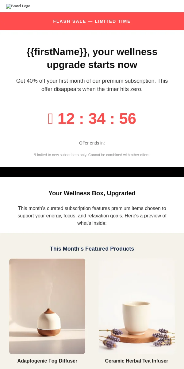Flash Sale Email Template for Health Wellness