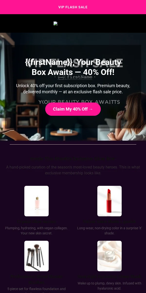 Flash Sale Email Template for Beauty Cosmetics