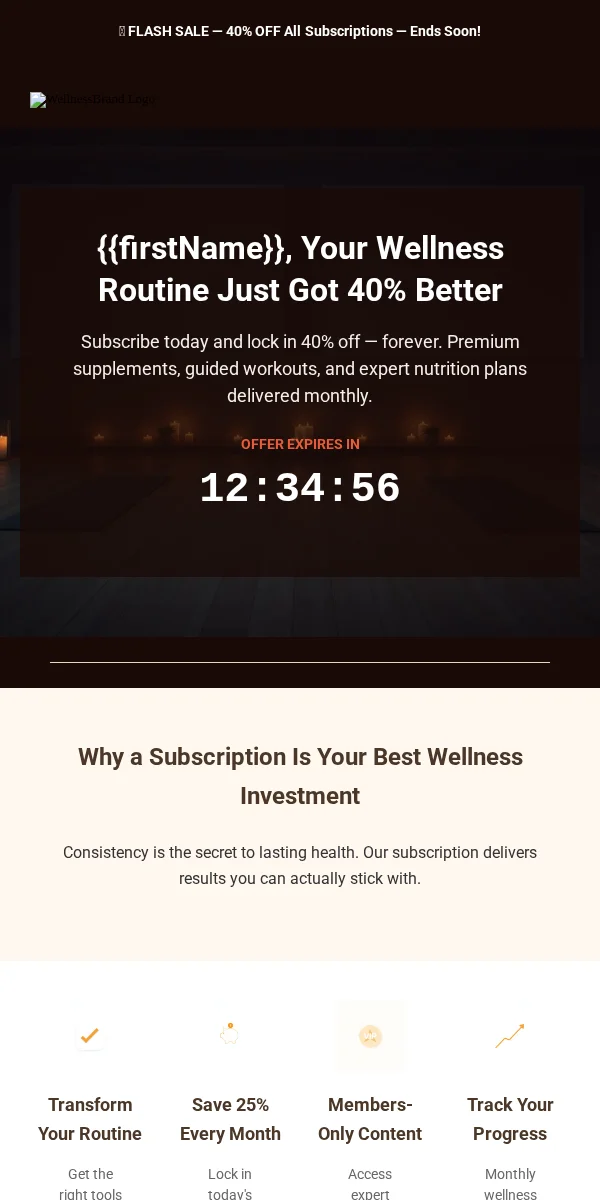 Flash Sale Email Template for Health Wellness