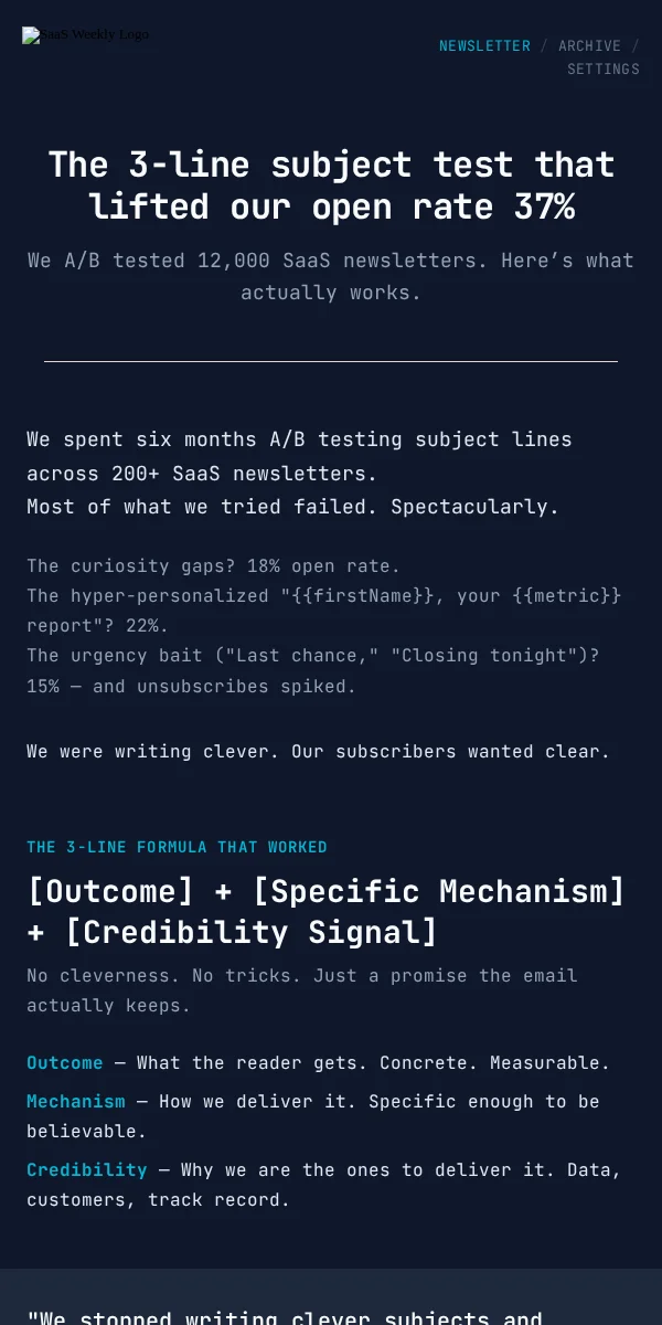 Newsletter Email Template for Saas Software