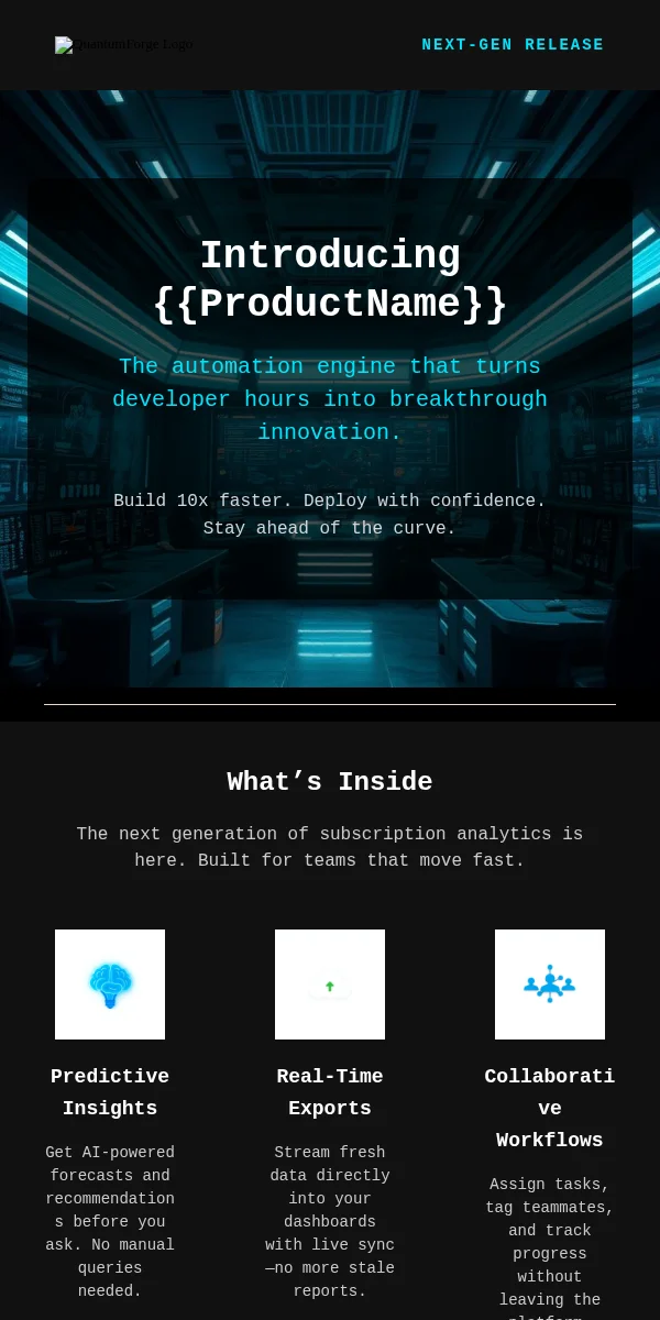 Product Launch Email Template for Technology