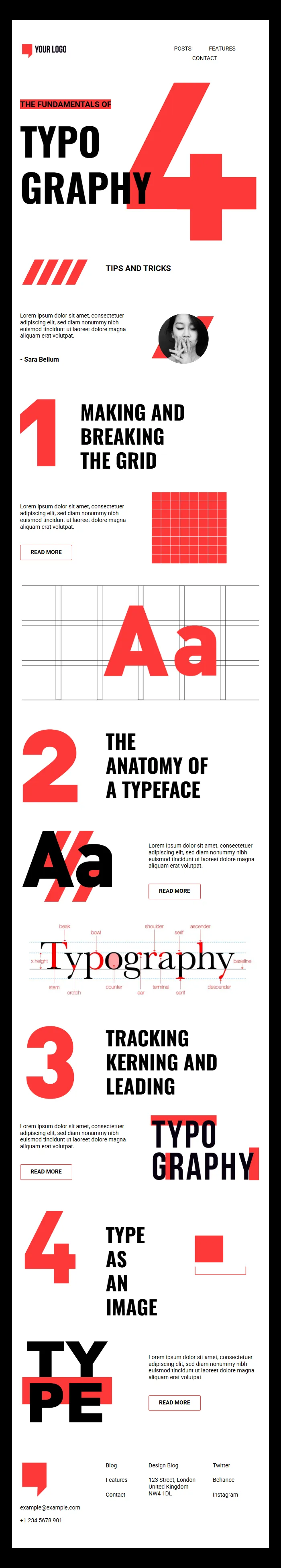 Typography Fundamentals Email Template for Design & Education
