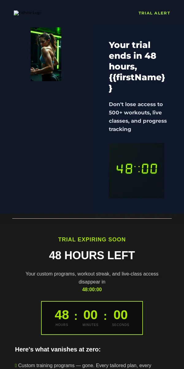 Trial Expiring Email Template for Sports Outdoors