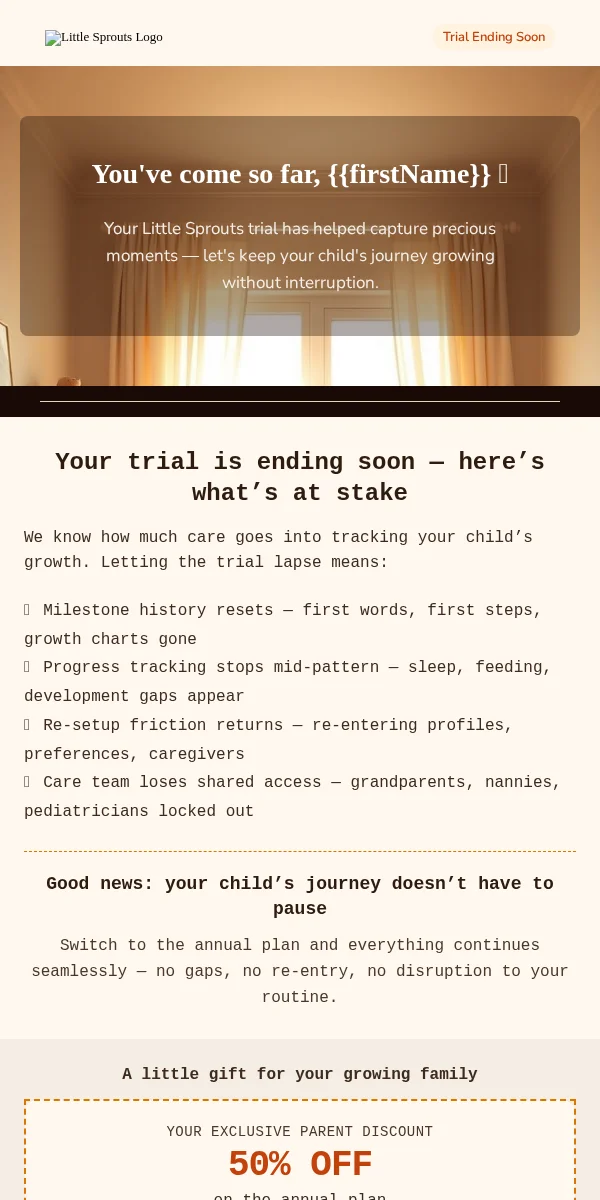 Trial Expiring Email Template for Baby Kids