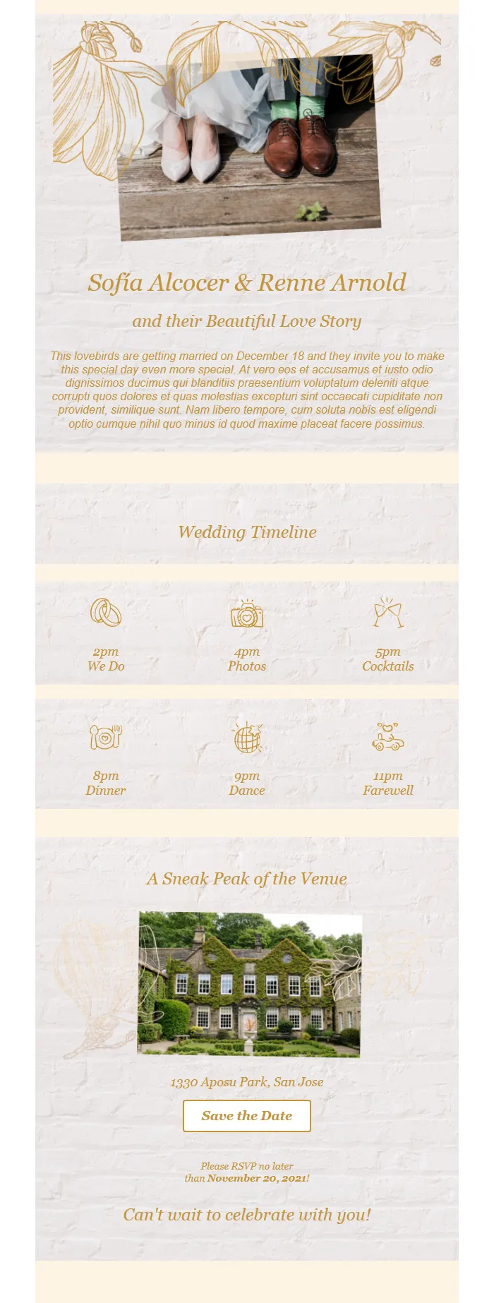 Wedding Invitation Email Template Builder for Events