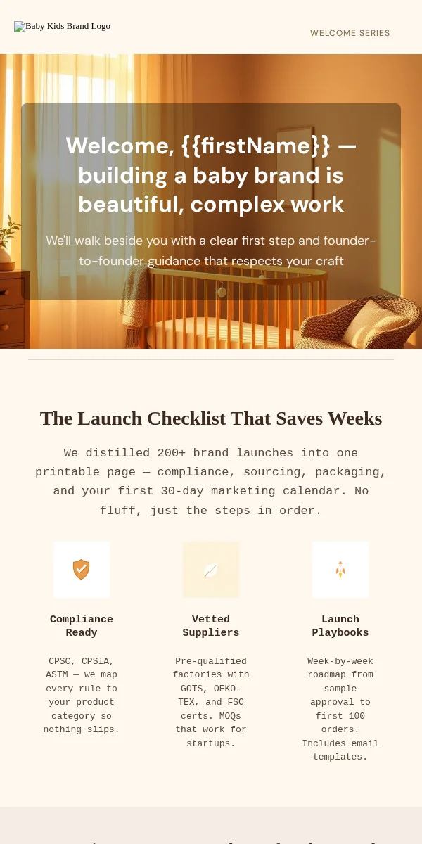 Welcome Email Template for Baby Kids