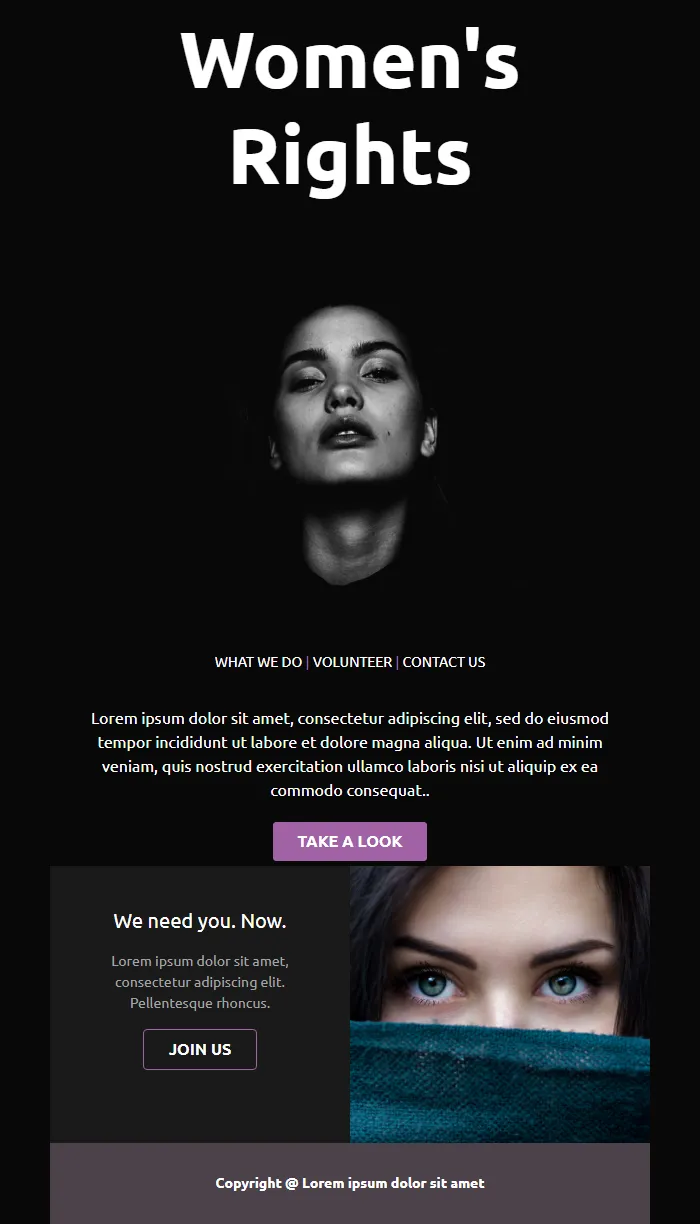 Women's Rights Advocacy Email Template for Nonprofits