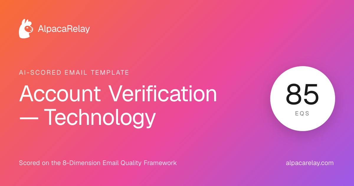 Account Verification Email Template | AlpacaRelay | AlpacaRelay