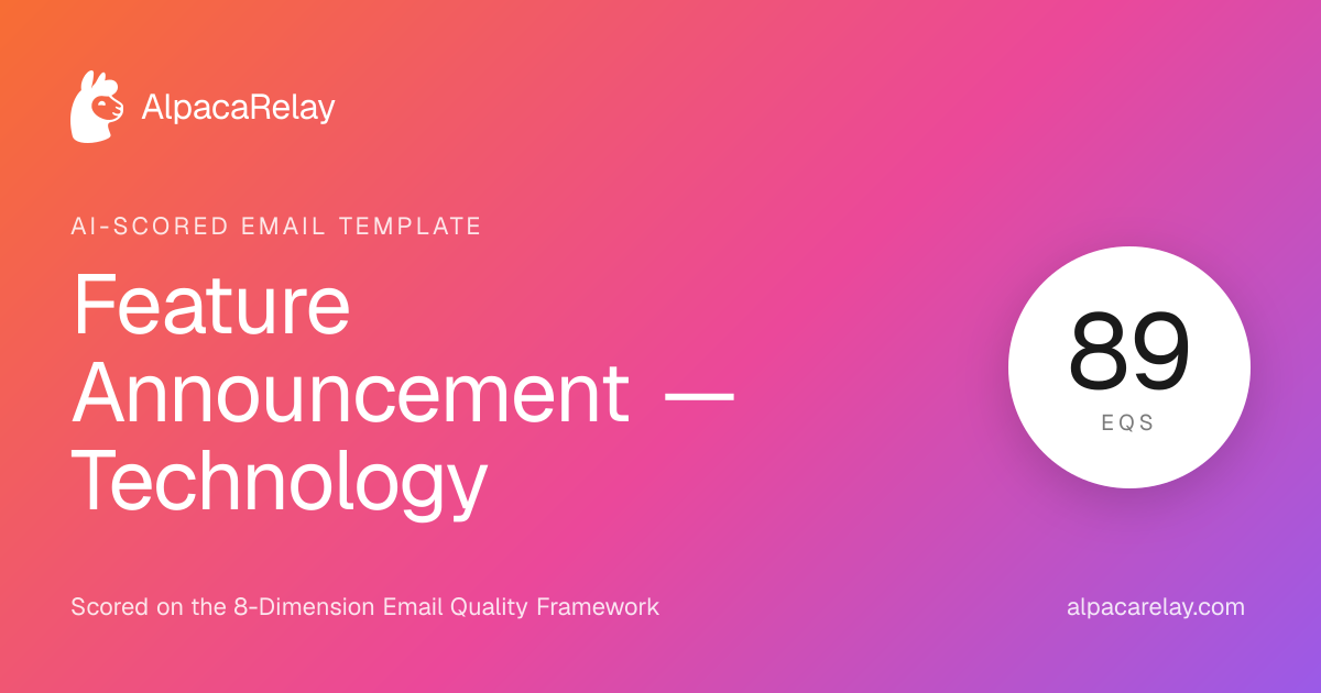 Feature Announcement Email Template | AlpacaRelay | AlpacaRelay
